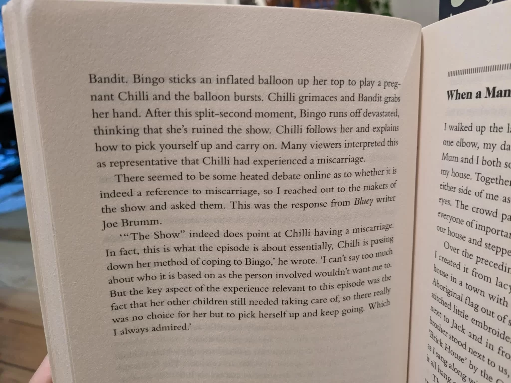 From Reddit: "Chilli's reaction in 'The Show ' is confirmed by Joe to be about miscarriage (from the amazing book 'Hard To Bear' by Isabelle Oderberg)"