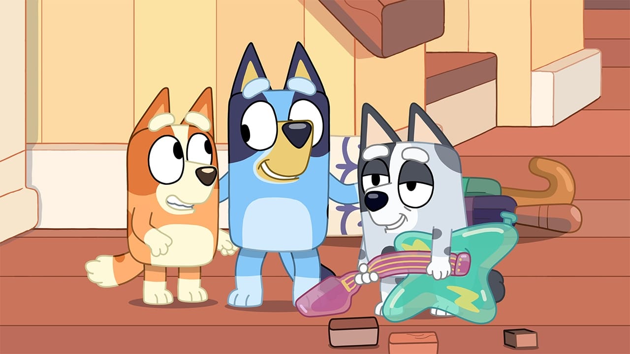 Still from Bluey episode The Sleepover