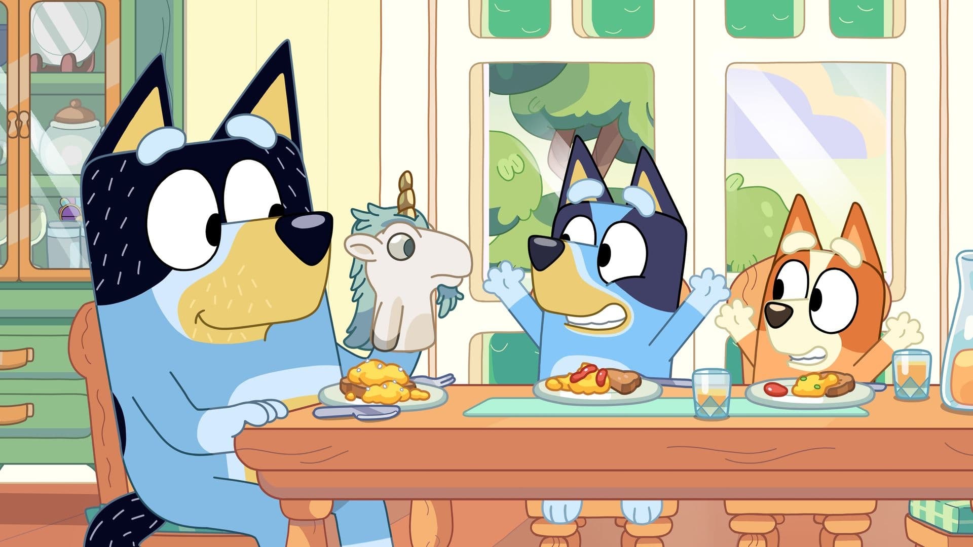 Still from Bluey episode Puppets