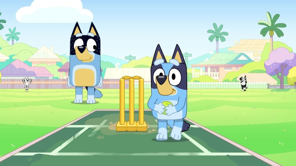 Still from Bluey episode Cricket