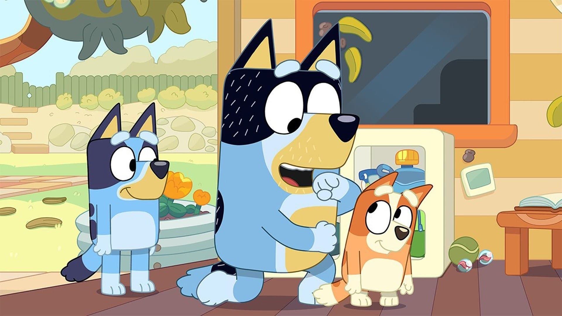 Still from Bluey episode Daddy Dropoff