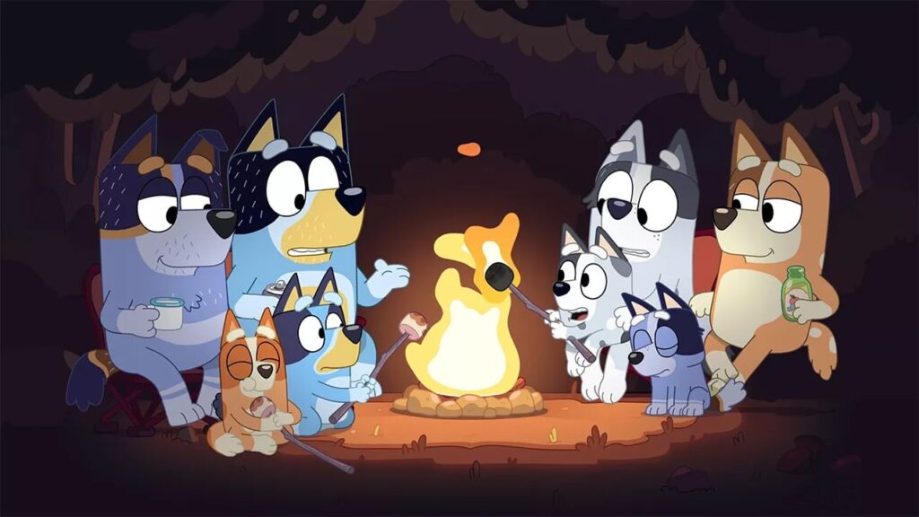 Still from Bluey episode Camping