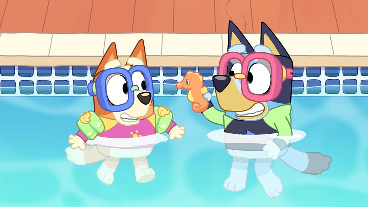 Still from Bluey episode The Pool