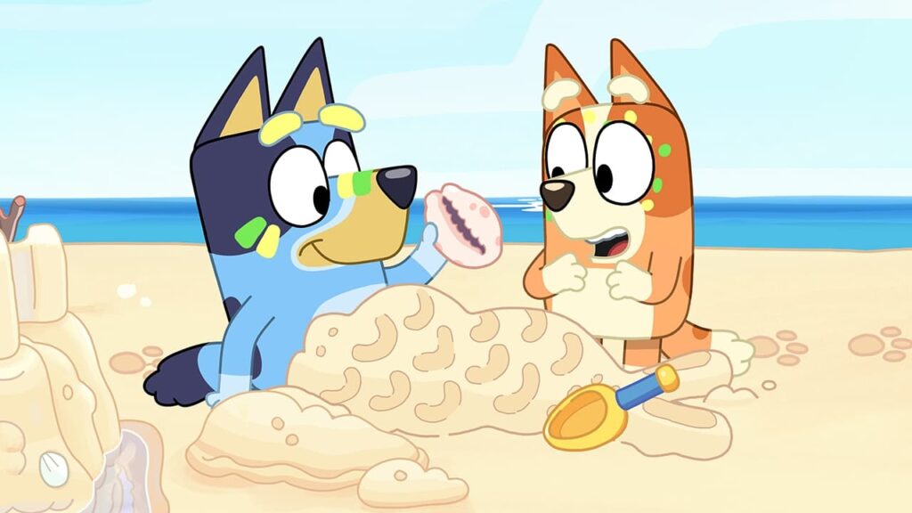 Still from Bluey episode The Beach