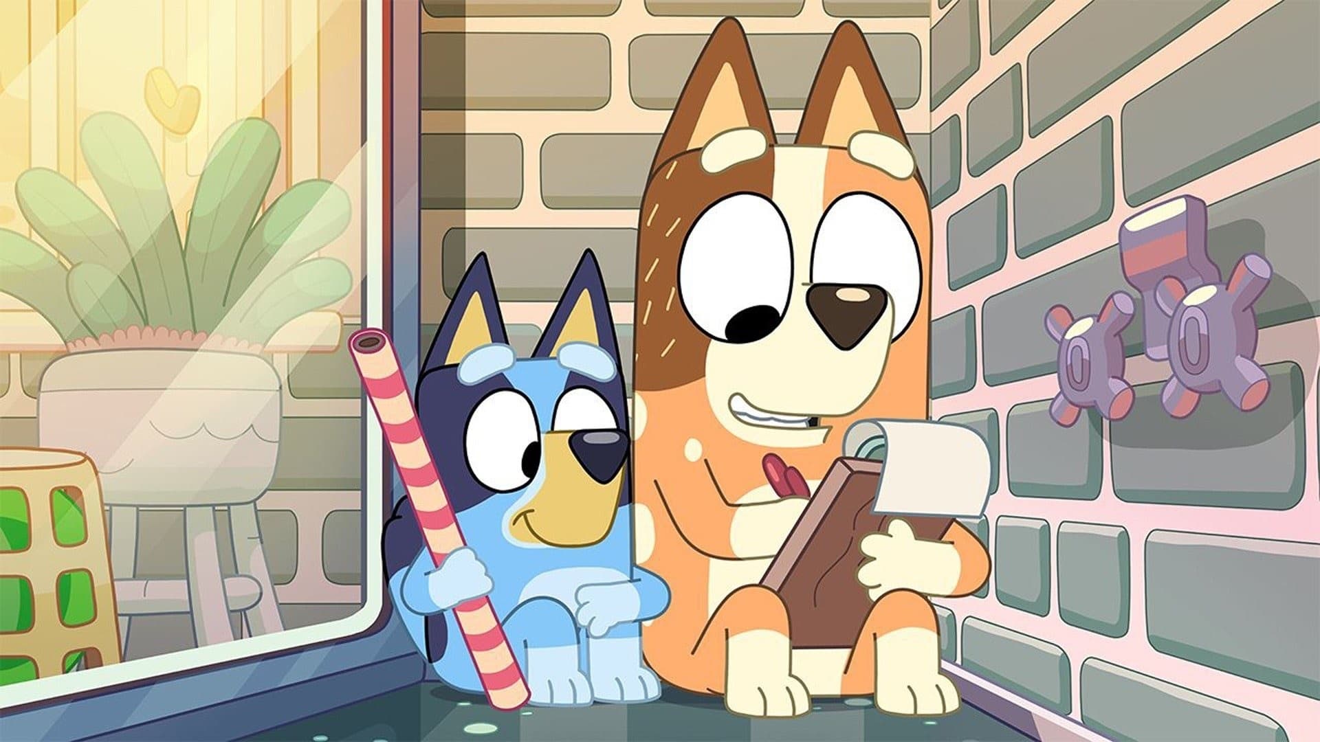 Still from Bluey episode Mum School