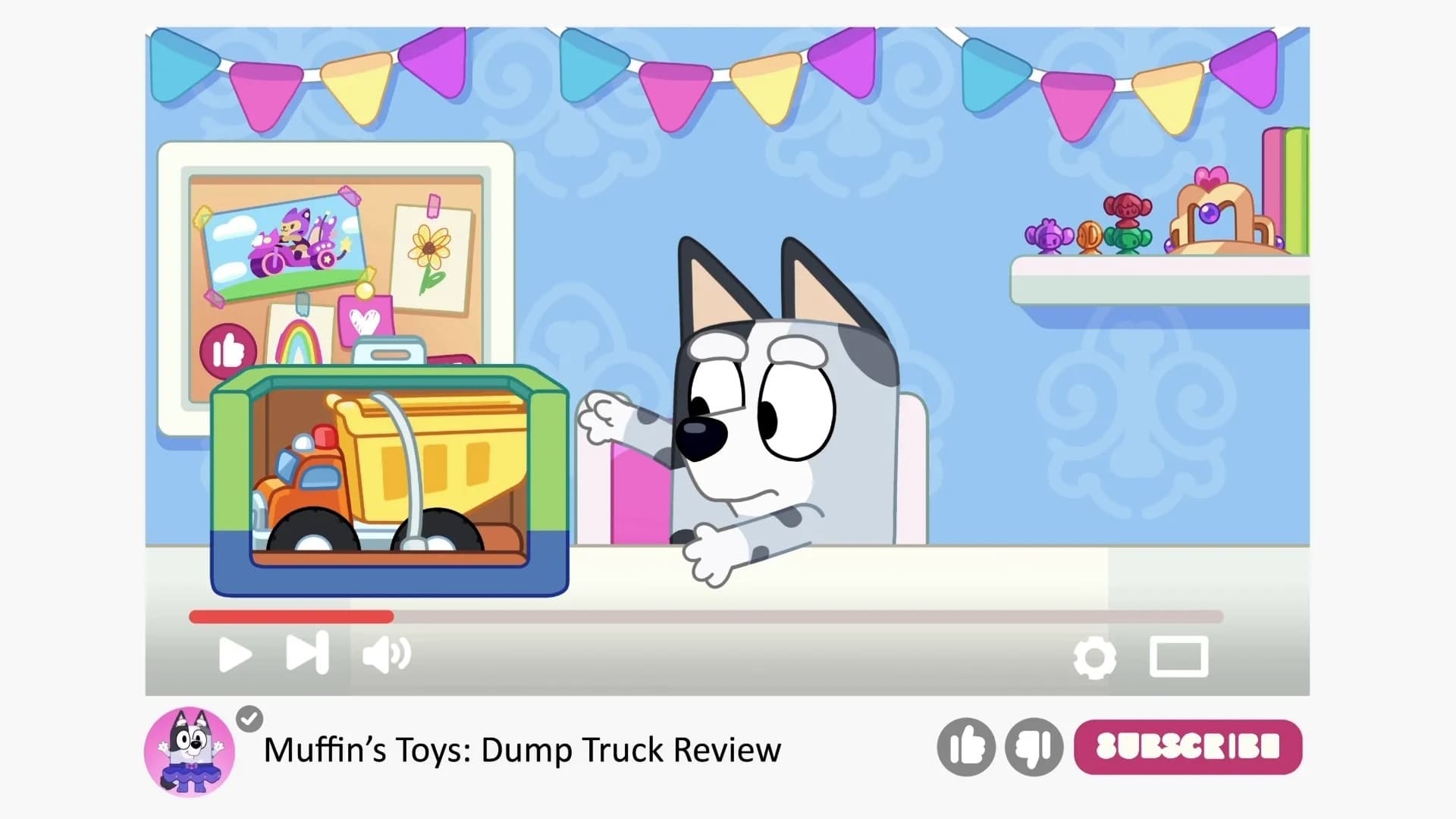 Still from Bluey episode Muffin Unboxing